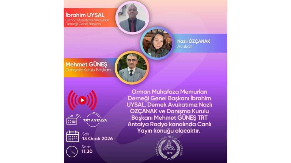 13 Ocak 2026 saat 11:30’ da TRT Antalya Radyosu Canlı Yayınına Konuk Oluyoruz